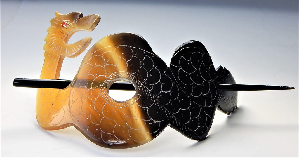 Buffalo Horn Cubic Zirconia Barrette