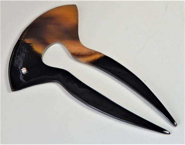 Buffalo Horn Cubic Zirconia Hairpin