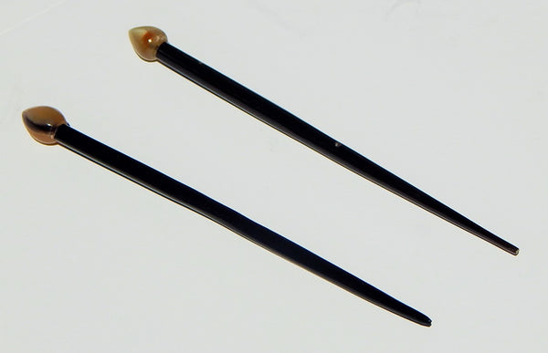 Set of 2 Hair Sticks Buffalo Horn