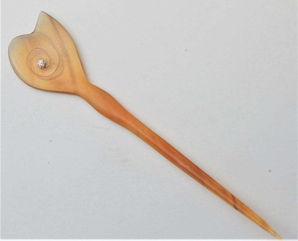 Buffalo Horn  Cubic Zirconia Hair Stick