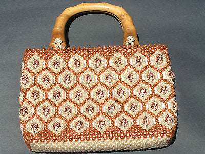White Golden Brown Handmade Purse