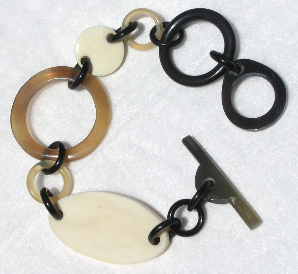 Buffalo Bone and Horn Chain Bracelet