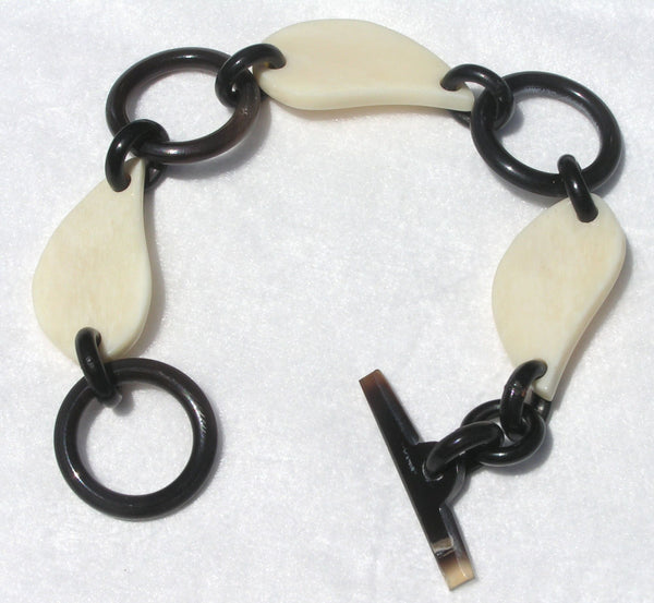 Buffalo Bone and Horn Chain Bracelet