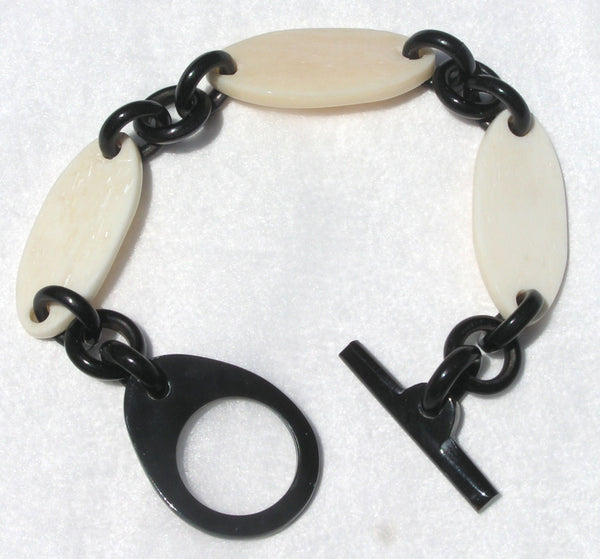 Buffalo Bone and Horn Bracelet Chain