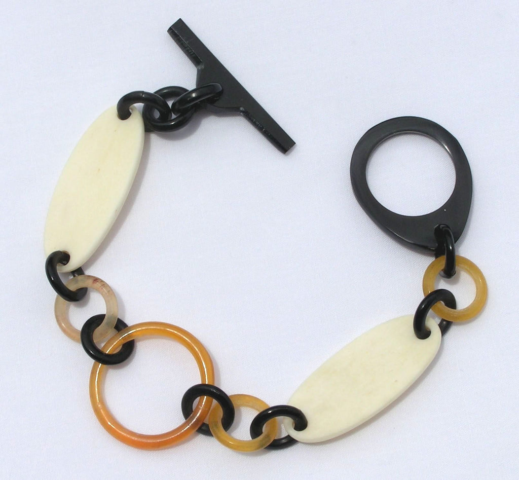 Buffalo Bone and Horn Bracelet Chain